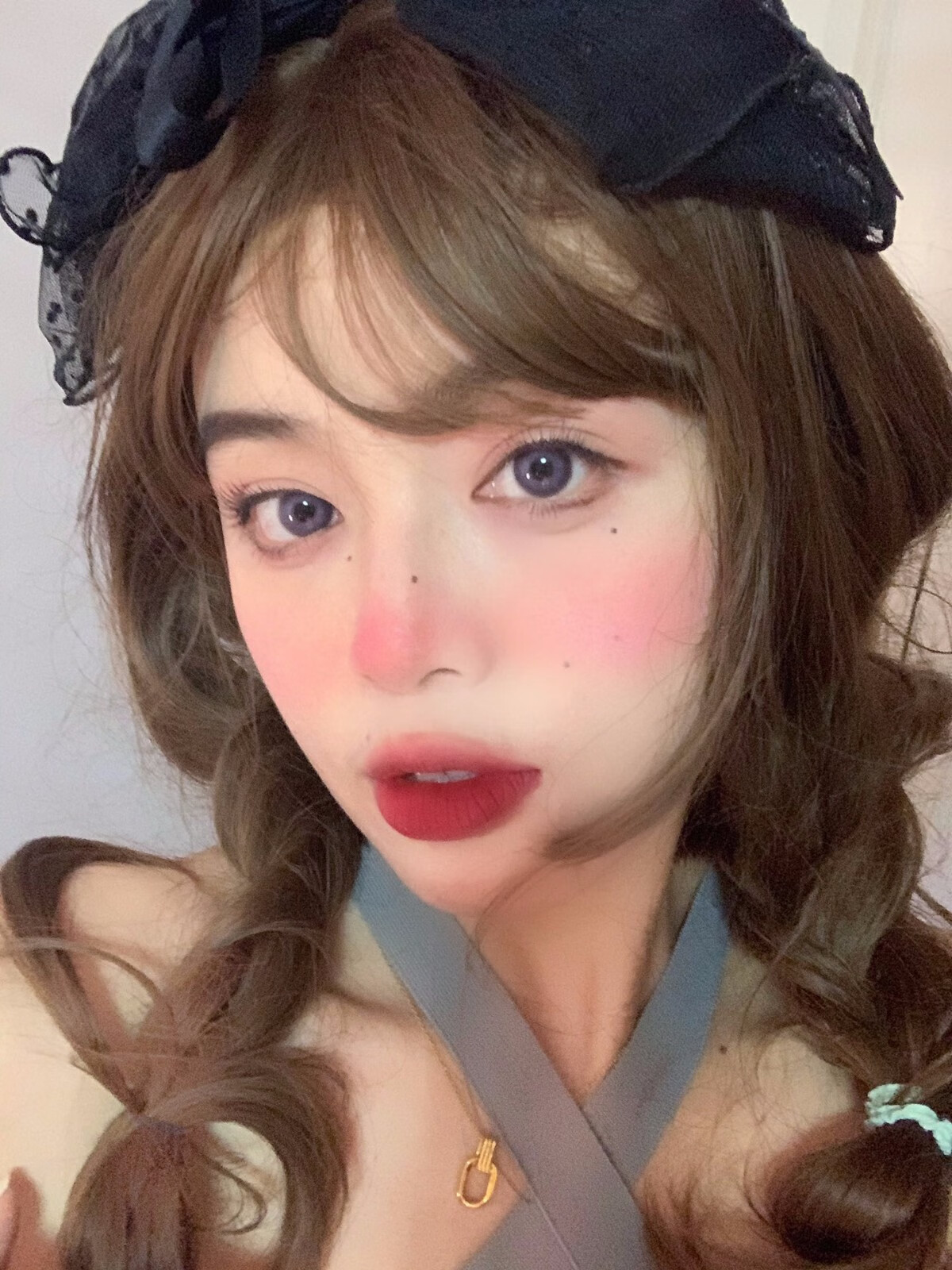 mimipark美瞳绝世冰蓝褐石晶紫色14.