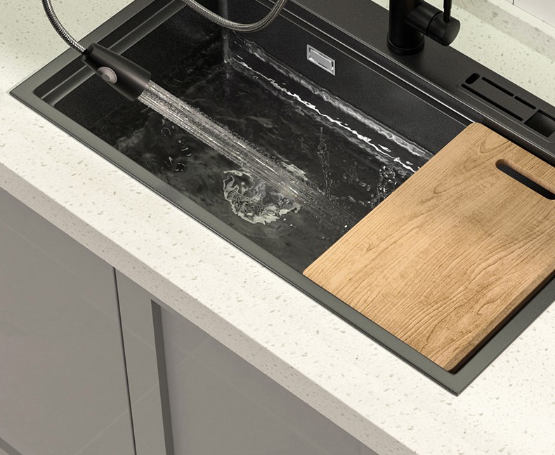 长虹changhong水槽双槽纳米阶梯槽洗菜盆厨房水池洗碗池304不锈钢淘菜