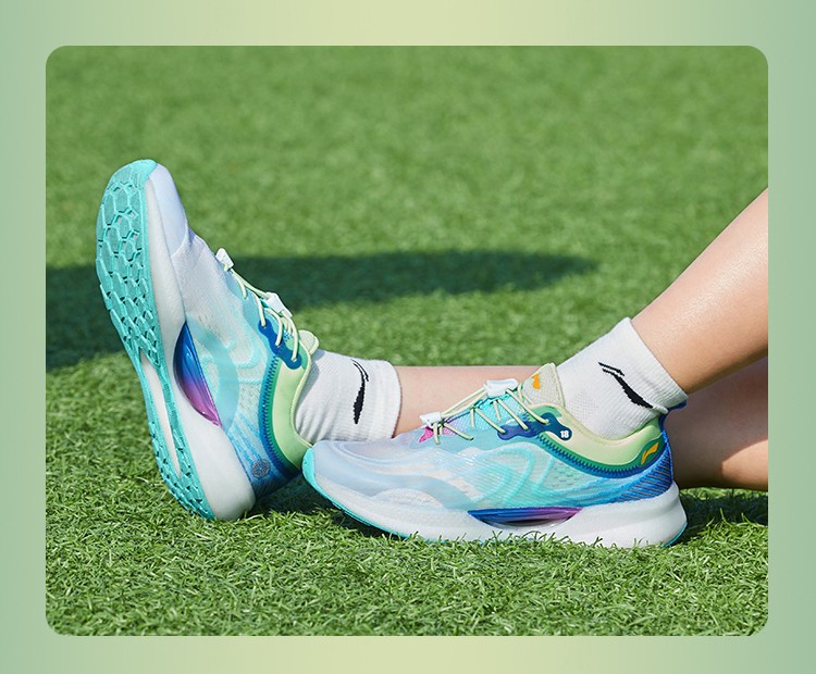 李宁beng超轻18跑步鞋童鞋男女大童同款青少版反光一体织弹性透气防滑