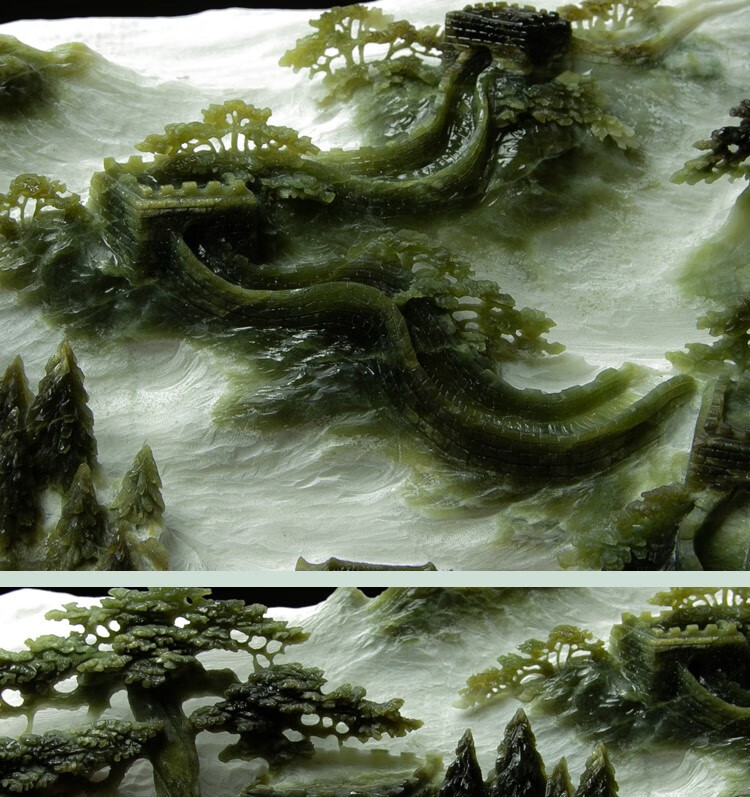 名态 天然大型玉石摆件长城山水大号玉雕精品原石家居高档客厅书房