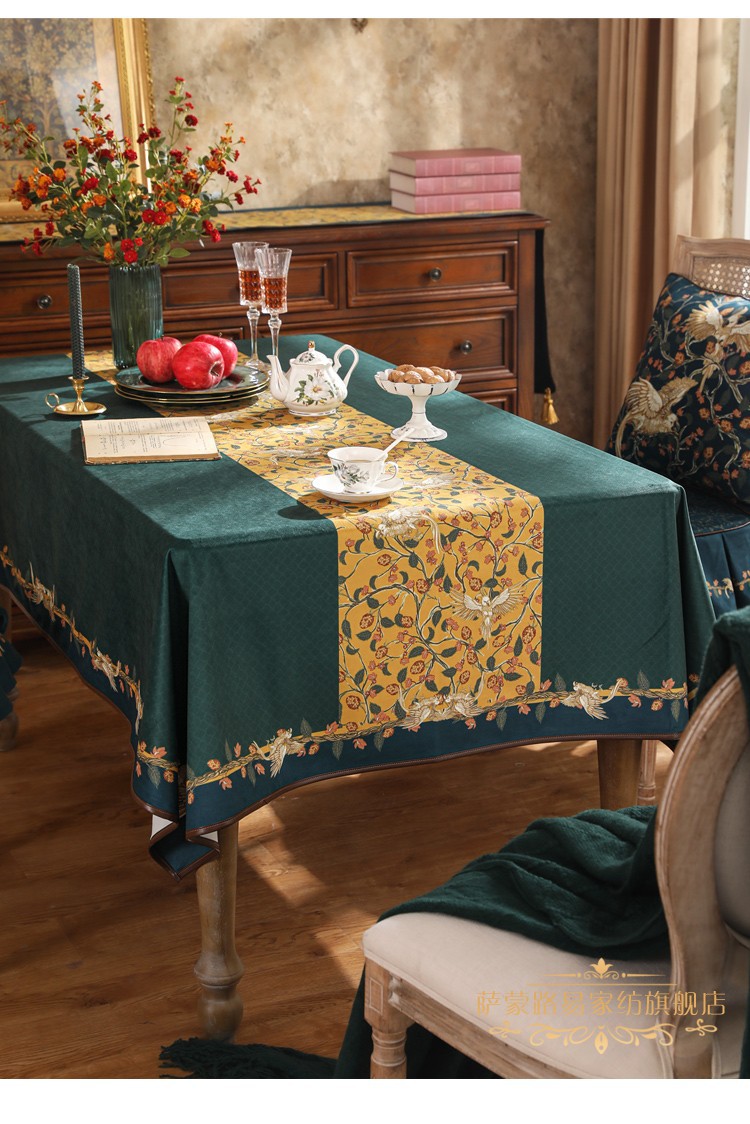 萨蒙路易 北欧简约现代天鹅绒布艺桌布防水防滑轻奢加厚家用钢琴冰箱