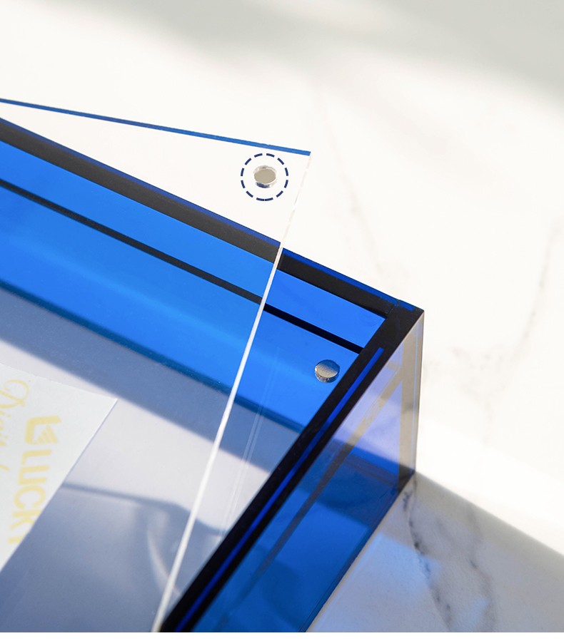 栖域qiyu亚克力克莱因蓝画框展示框a4装裱画框透明托盘证书框创意托盘