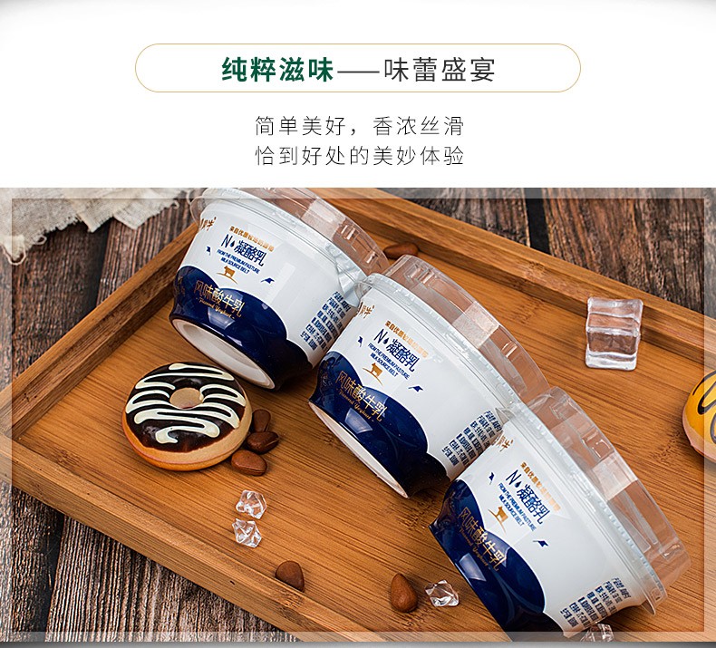 蒙牛凝酪乳老酸奶140g低温酸奶原味风味酸牛乳凝固酸奶凝酪乳6杯
