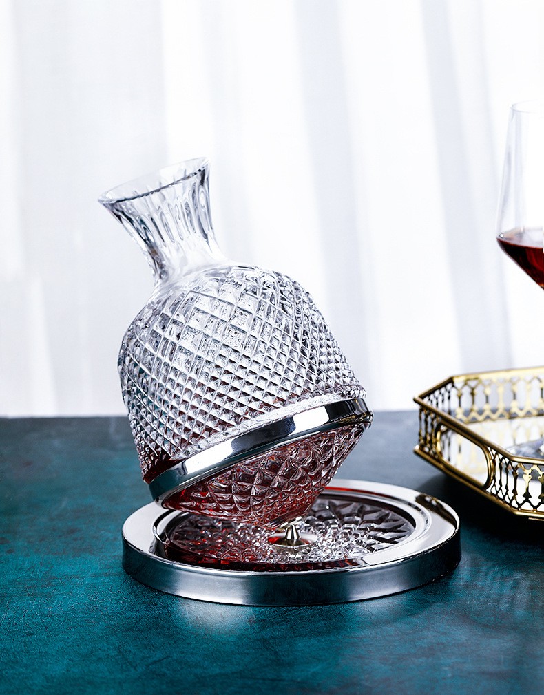 创意旋转陀螺酒器快速醒酒器不倒翁摇不倒红酒醒酒器 醒酒器 金箔420