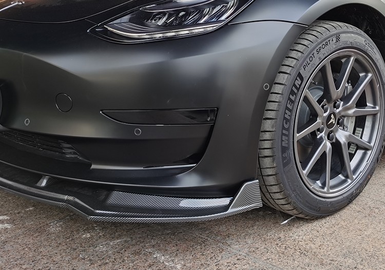 特斯拉modely前铲包围model3前唇防撞保险杠改装配件 modely 运动前铲
