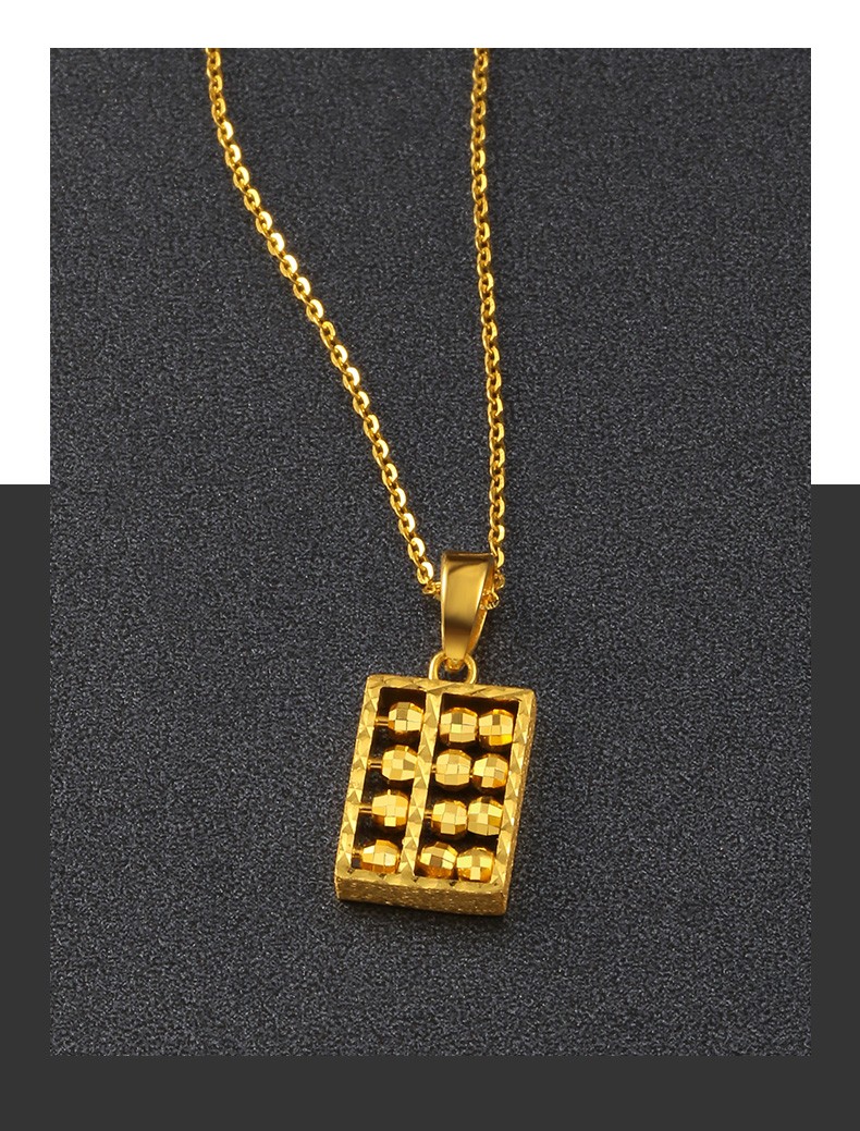 百泰首饰黄金算盘吊坠999足金挂坠男女款如意金算盘结婚订婚金坠子