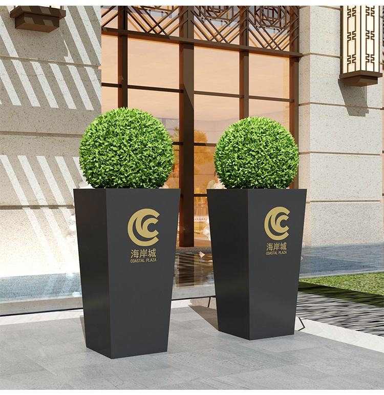 京铣 铁艺花盆种植箱户外花箱售楼部广场外摆花槽绿植花卉落地隔断花