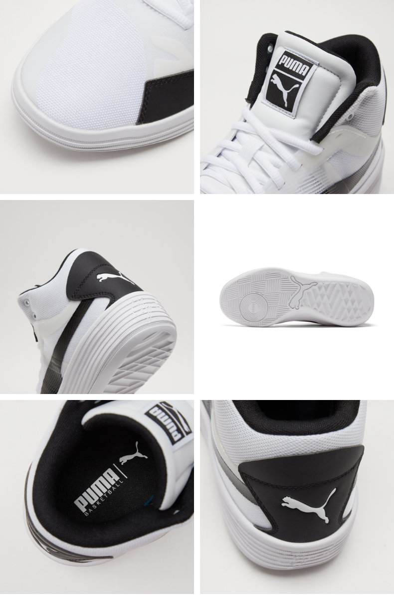 puma彪马官方新款男女中帮篮球鞋clydeallpromid195512黑色白0147