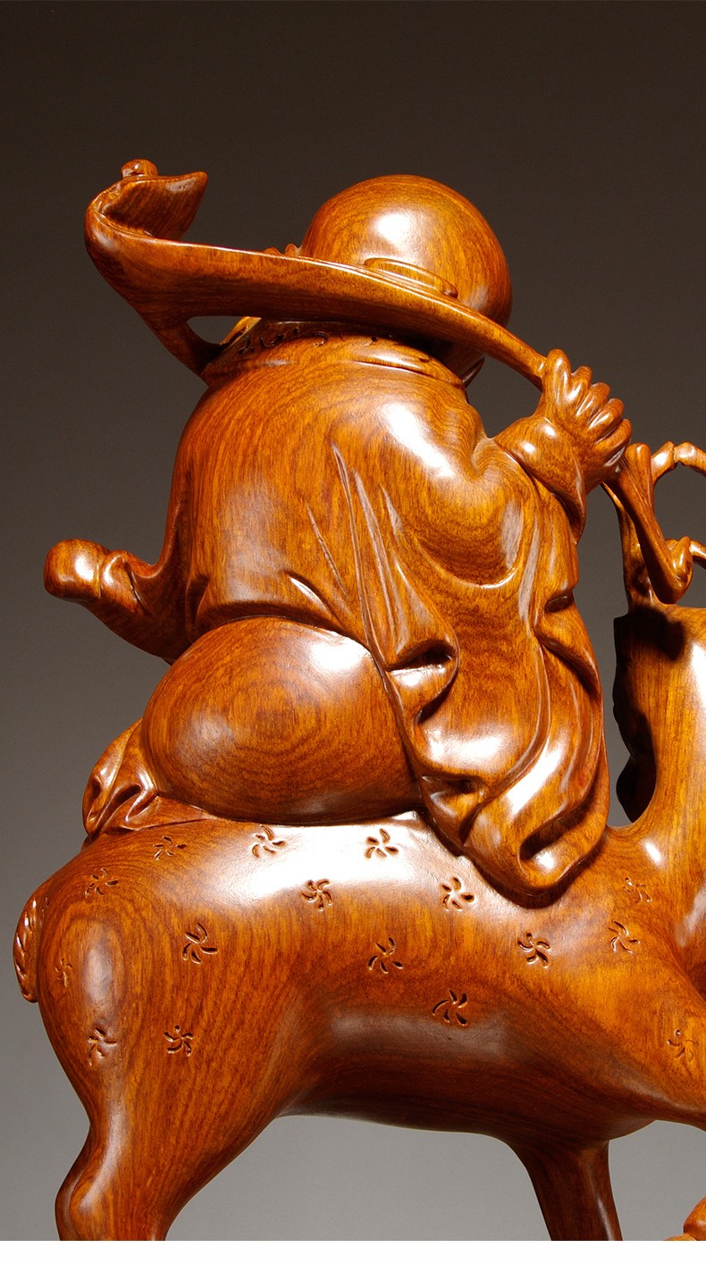 花梨木雕寿星公寿仙翁摆件工艺品 实木祝寿礼物老人 老年人生日礼物送