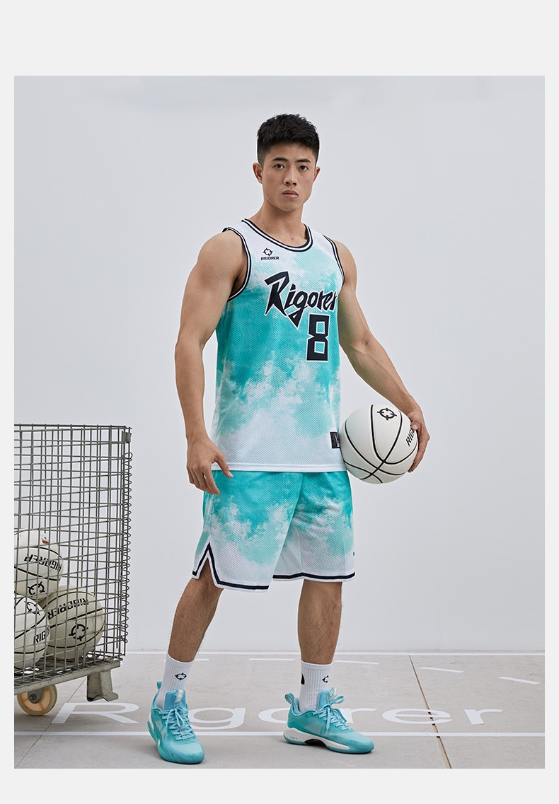 准者2021新款篮球背心男士运动训练跑步健身透气宽松扎染潮流球服