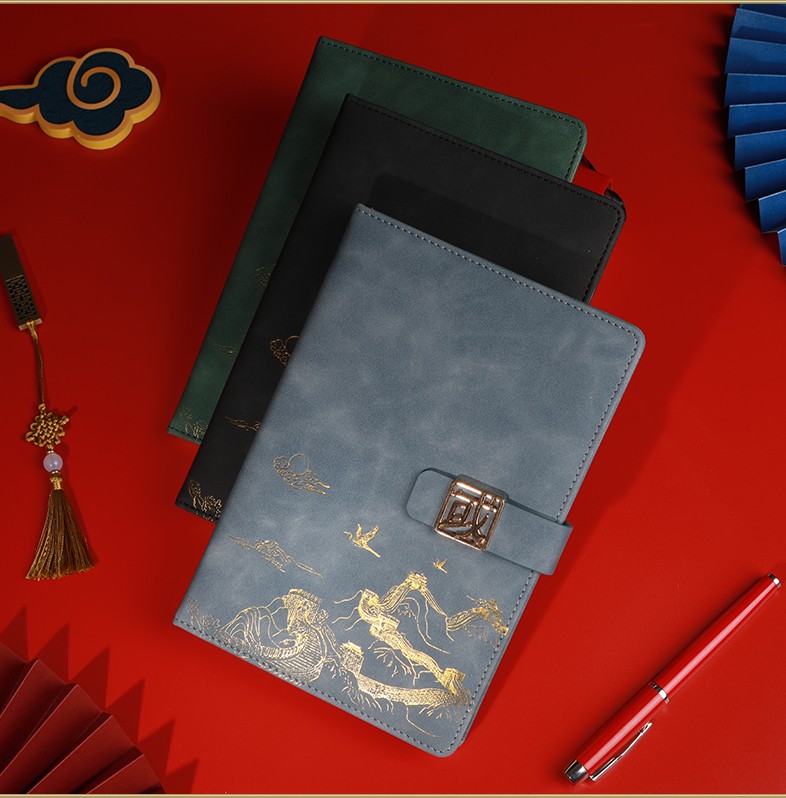 georgewillsons国风搭扣笔记本子烫金国潮中国风文创记事本封面定制