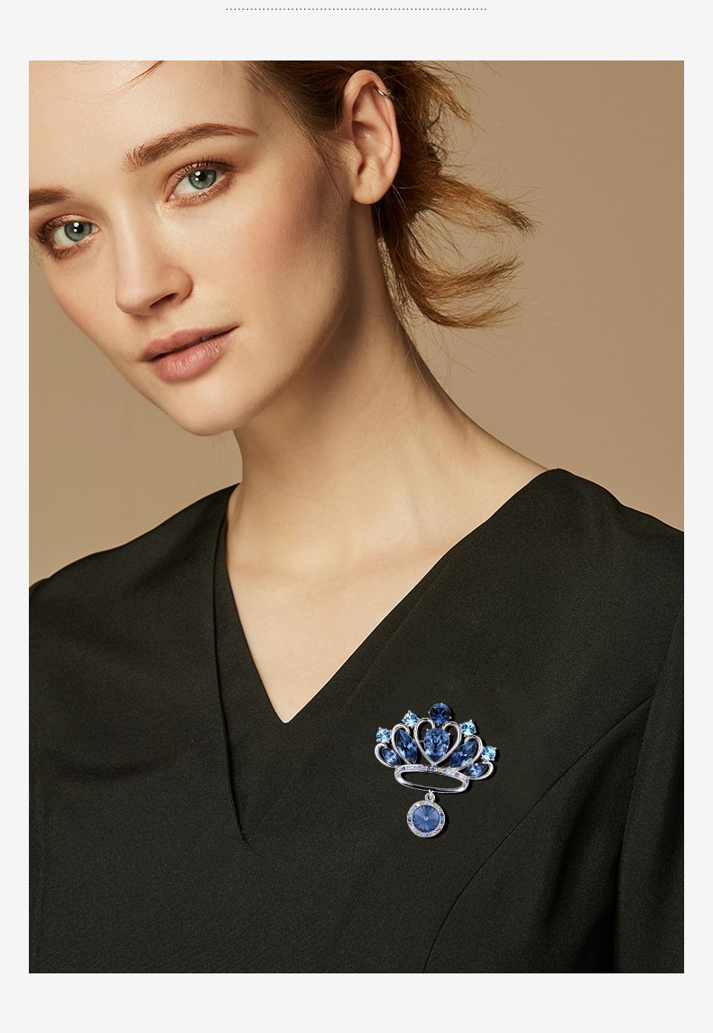 纪诗哲皇冠高档胸针女奢华胸花宴会气质送女友老婆情人节生日礼物紫色