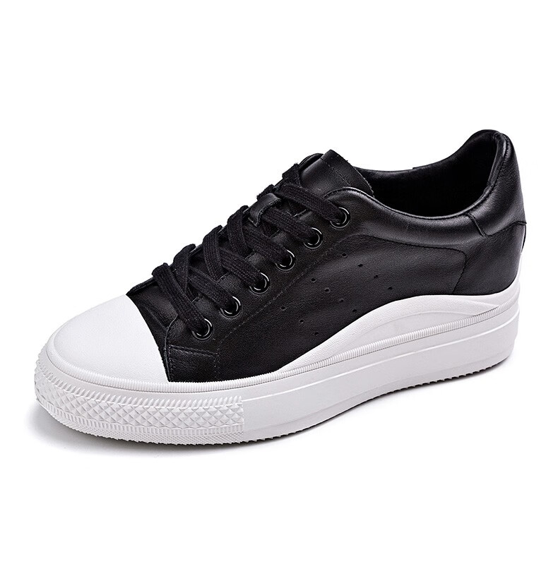 诺帝卡nautica女鞋夏季新品休闲鞋女式牛皮小白鞋子女款厚底内增高