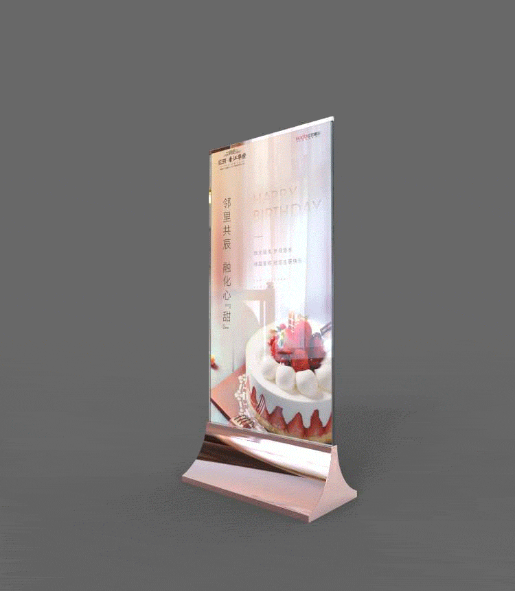 爱展架商场玻璃立牌不锈钢水牌广告牌展示架丽屏展架导视牌落地立式