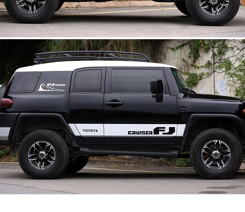 适用于丰田fj酷路泽车贴车身拉花彩条贴纸fj cruiser改装专用配件 fj