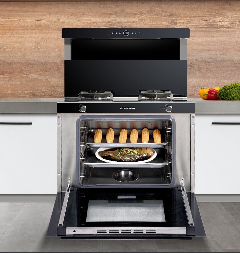 博净x31集成灶下排式油烟机自动清洗家用无烟灶x31蒸烤一体集成灶