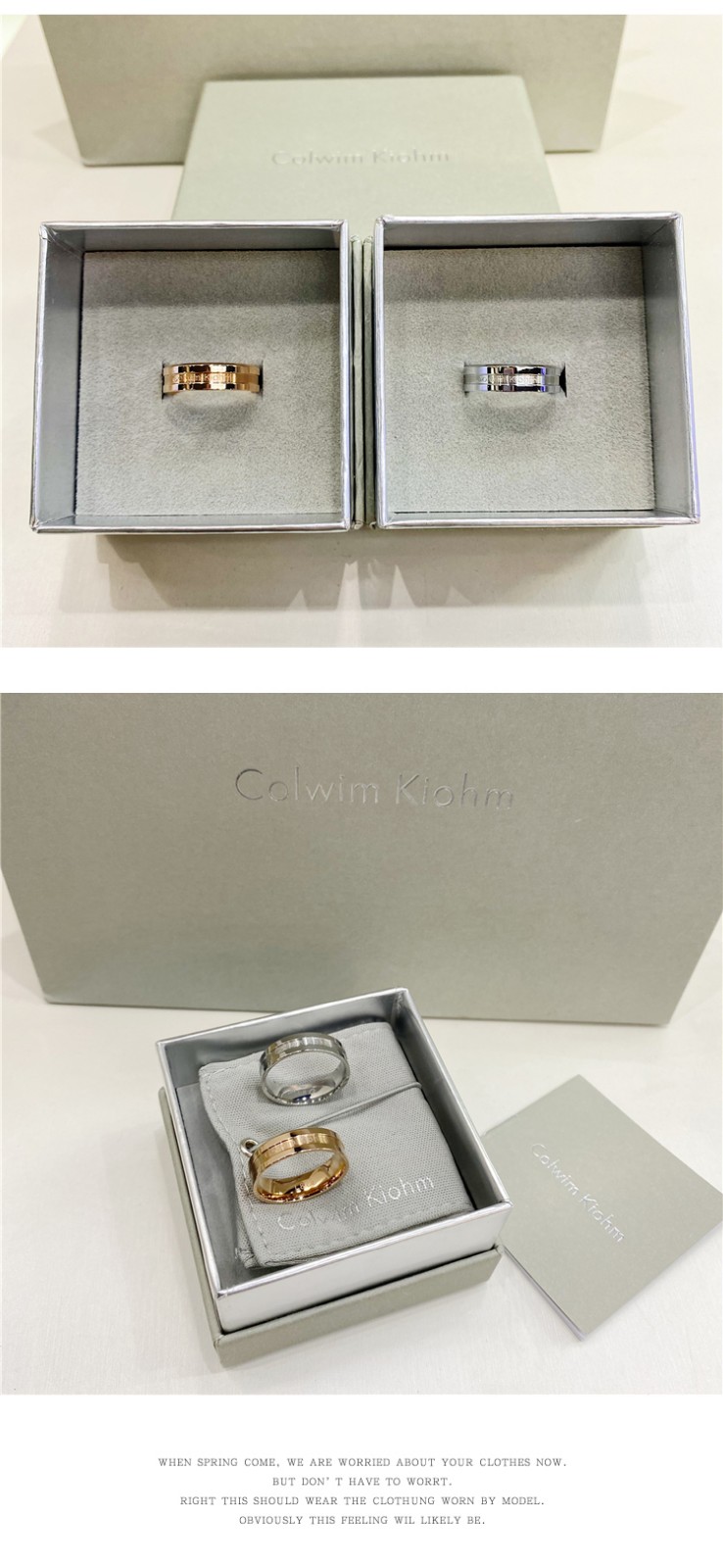 ck旗舰官方店小黑陶瓷戒指情侣对戒时尚饰品男士女士食指一对指环情人