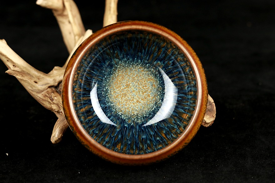 绝美釉泪【金丝蓝孔雀】曹伟俊 建阳建盏 口径8.
