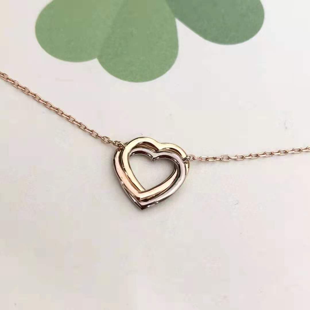 99新卡地亚cartier爱心项链双色金优雅气质项链女项链