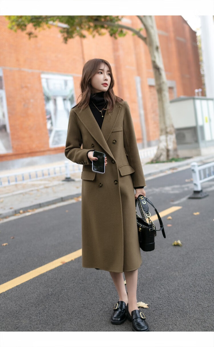 爱图丁双面羊绒大衣女高端2022秋冬新款流行品质修身羊毛呢大衣外套