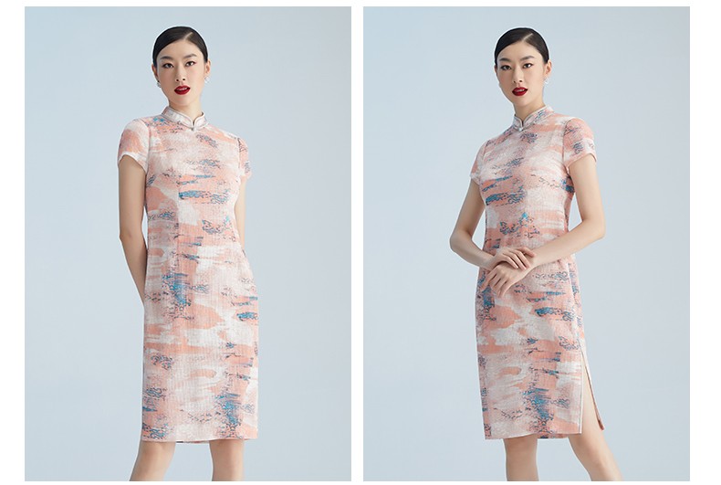 夏季上新木真了旗袍优雅透气改良中式中长款旗袍50419色l