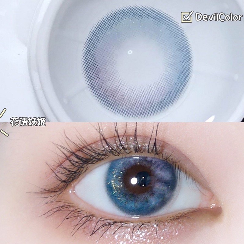 devilcolor硅水凝胶美瞳花语妖姬落日熏衣蜜糖mpc隐形眼镜年抛落日