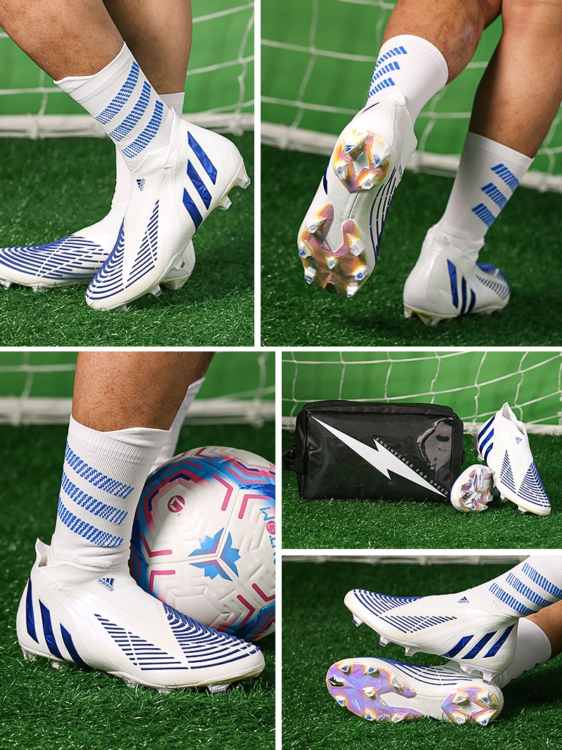 adidas/阿迪达斯 predator edge  fg 长钉无鞋带足球鞋男gv7375 白