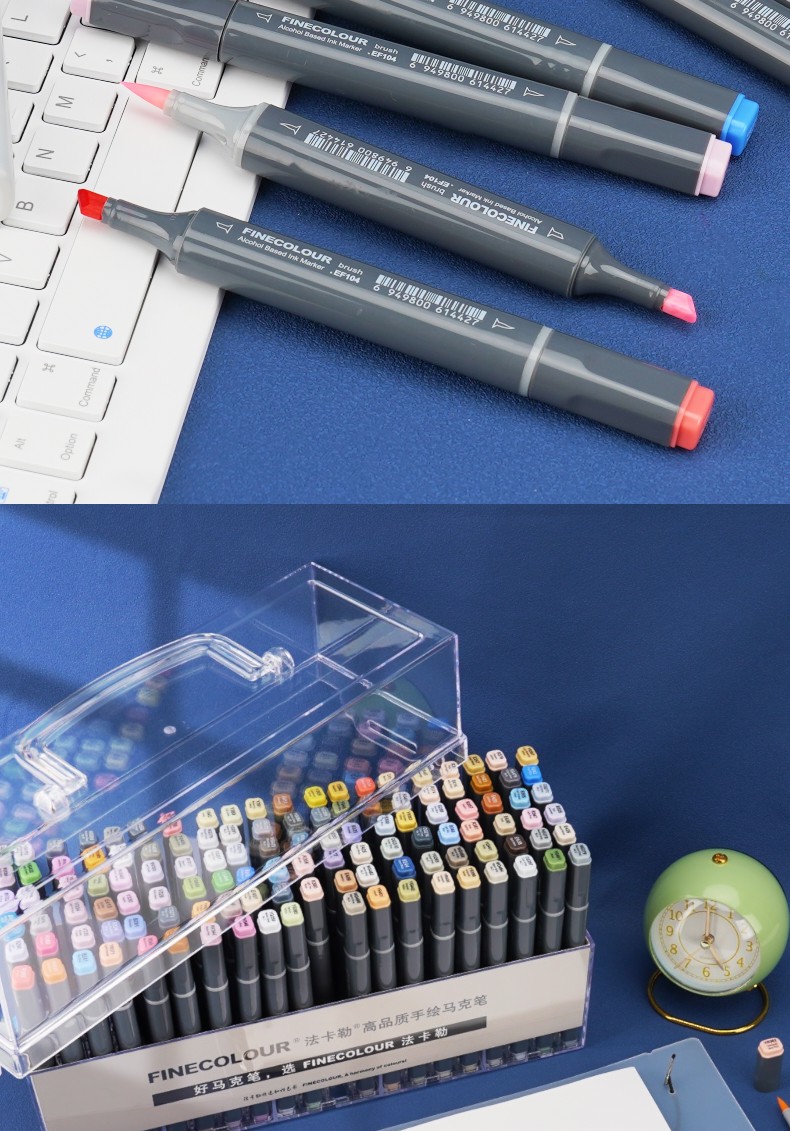 法卡勒(finecolour) 五代马克笔套装双头软头酒精油性学生绘画动漫