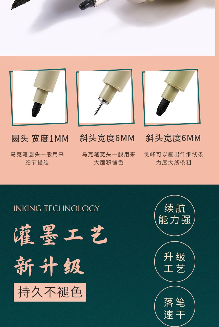 名韵手绘针管笔防水勾线笔学生用漫画简笔描边美术专用动漫绘图笔套装