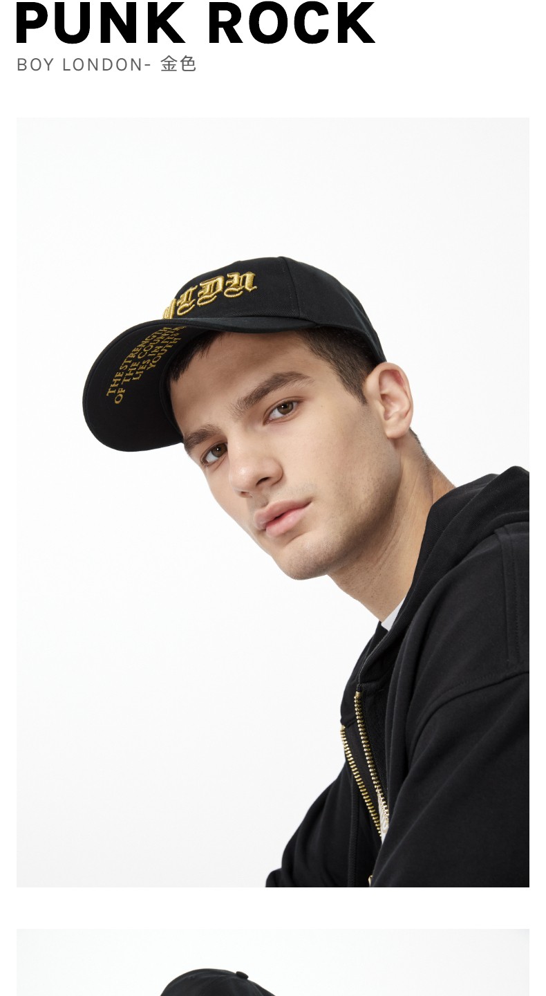 boylondon帽子男女同款2022春夏新品哥特字母简约百搭棒球帽w17003