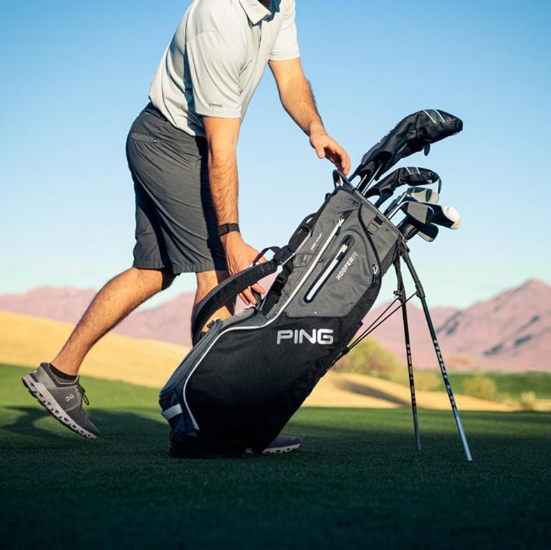 ping高尔夫球包男士支架包新款可车载可双肩背支架包22年新款灰蓝红