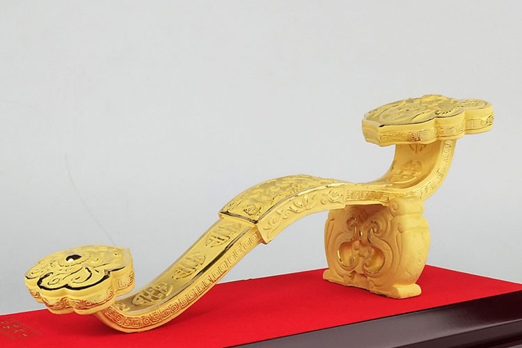 铂悦玺熙高档绒沙金如意摆件桌面摆件工艺品家居饰品乔迁礼物开店开业