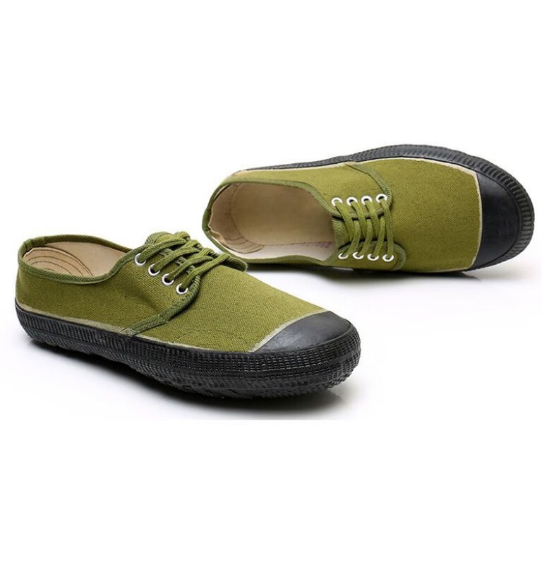蚁行客 防油解放鞋 绿色胶鞋男低帮训练帆布鞋耐油防滑工作鞋透气工地