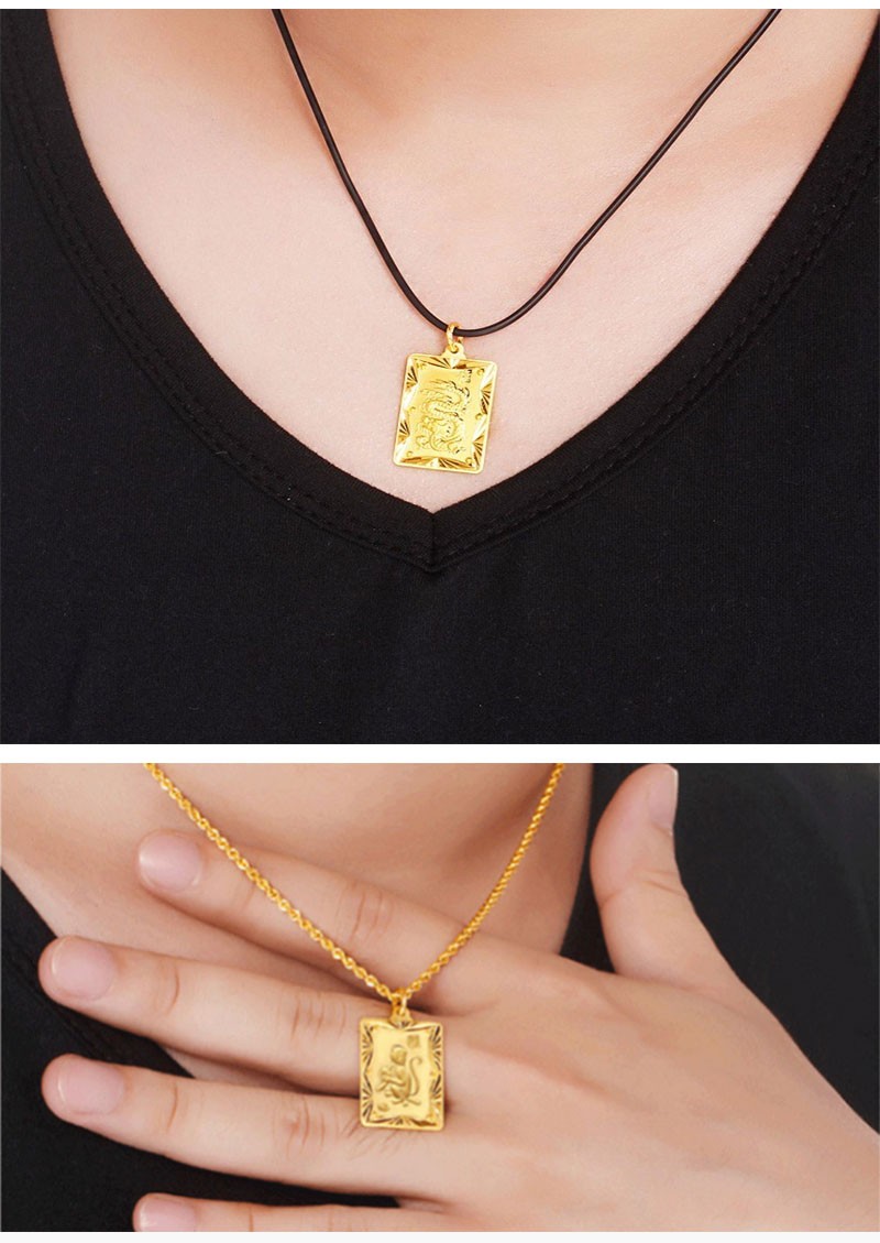 芷萱珠宝黄金吊坠男女生肖猴足金吊坠方牌金吊坠项坠男女同款送家人大
