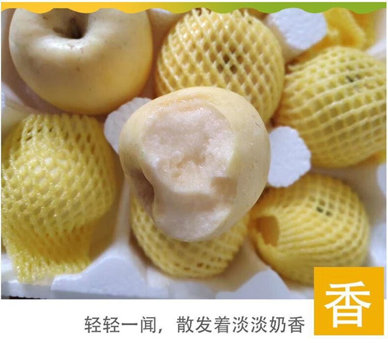 雪山白果奶油富士苹果牛奶苹果脆甜白色新鲜水果自然熟5斤大果