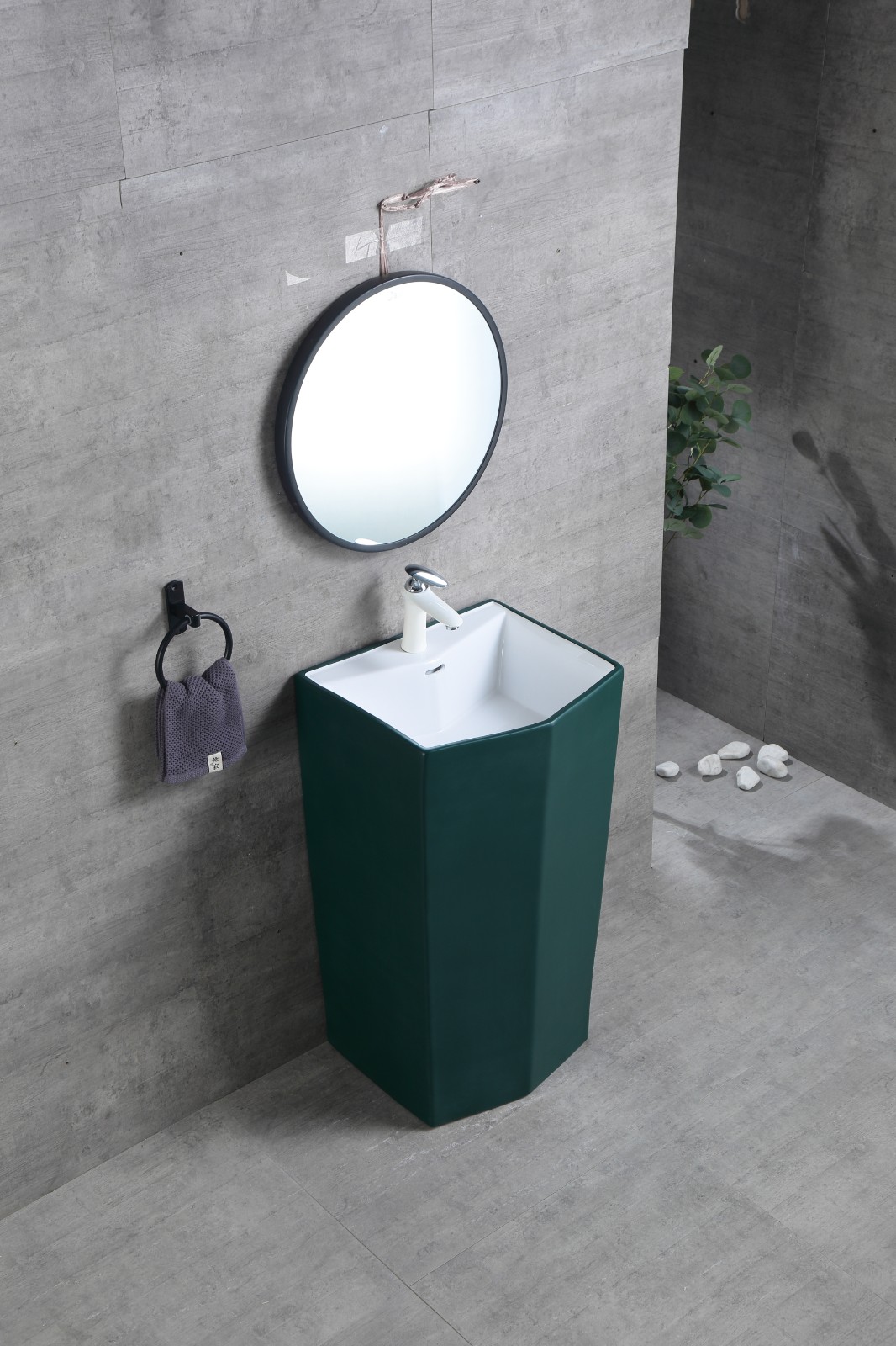 体欧toiuto立柱盆洗脸盆一体式卫生间艺术盆洗手盆阳台洗手池欧式连体