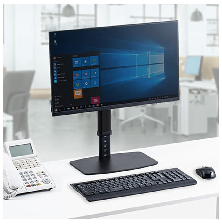 SANWA Vertical Monitor Stand Adjustable Height and Angle Non-Slip Base 27-inch Easy Installation LA020 Black 11