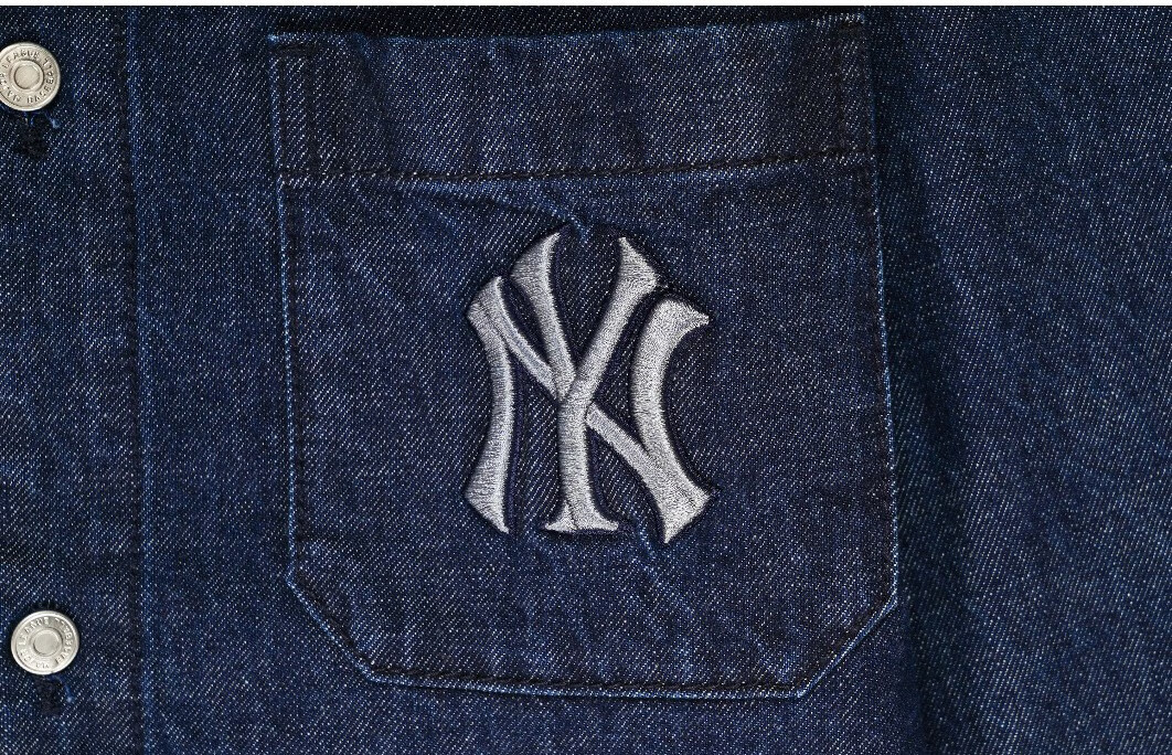 mlb 纽约洋基队 后背logo长袖牛仔衬衫男女同款3adru0124-50nyd 深