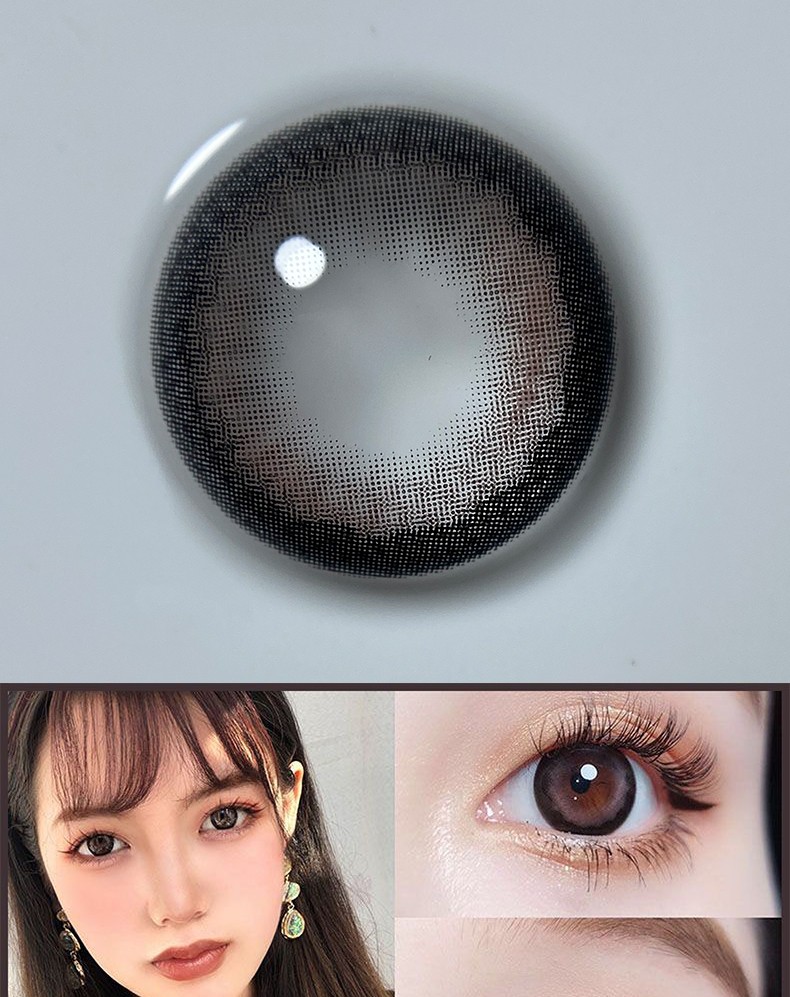 hangee高光黑糖玫瑰美瞳年抛女2片装大直径145mm茶褐扩瞳无辜透亮感