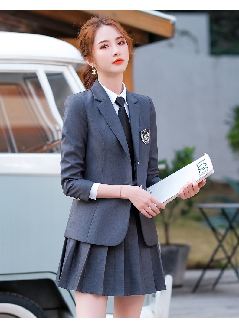 烟浔小西装女外套学院风jk制服校服西装百褶裙两件套时尚休闲套装裙