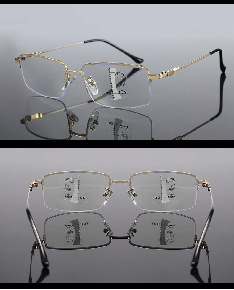 fossphil老花镜男女通用春季远近两用便携轻盈防蓝光眼镜浙进多焦点