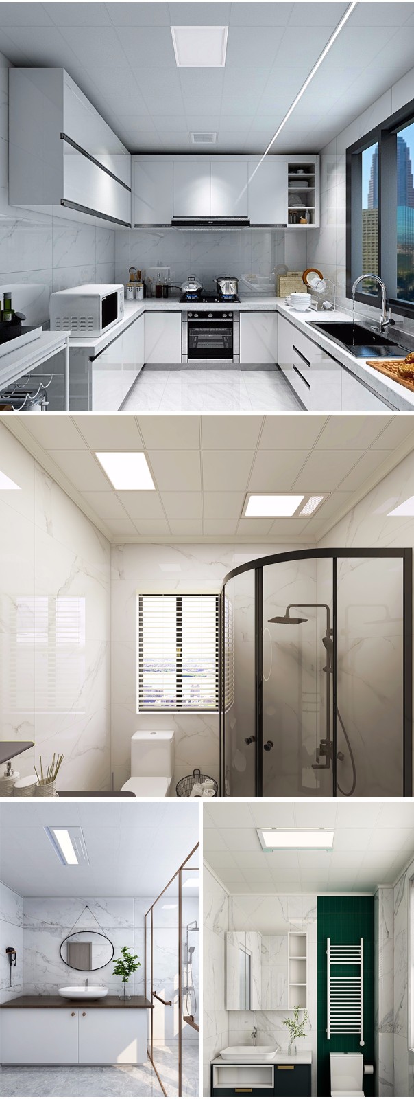 德莱宝集成吊顶铝扣板抗油污防水防油扣板顶吊顶铝蜂窝大板天花板材料