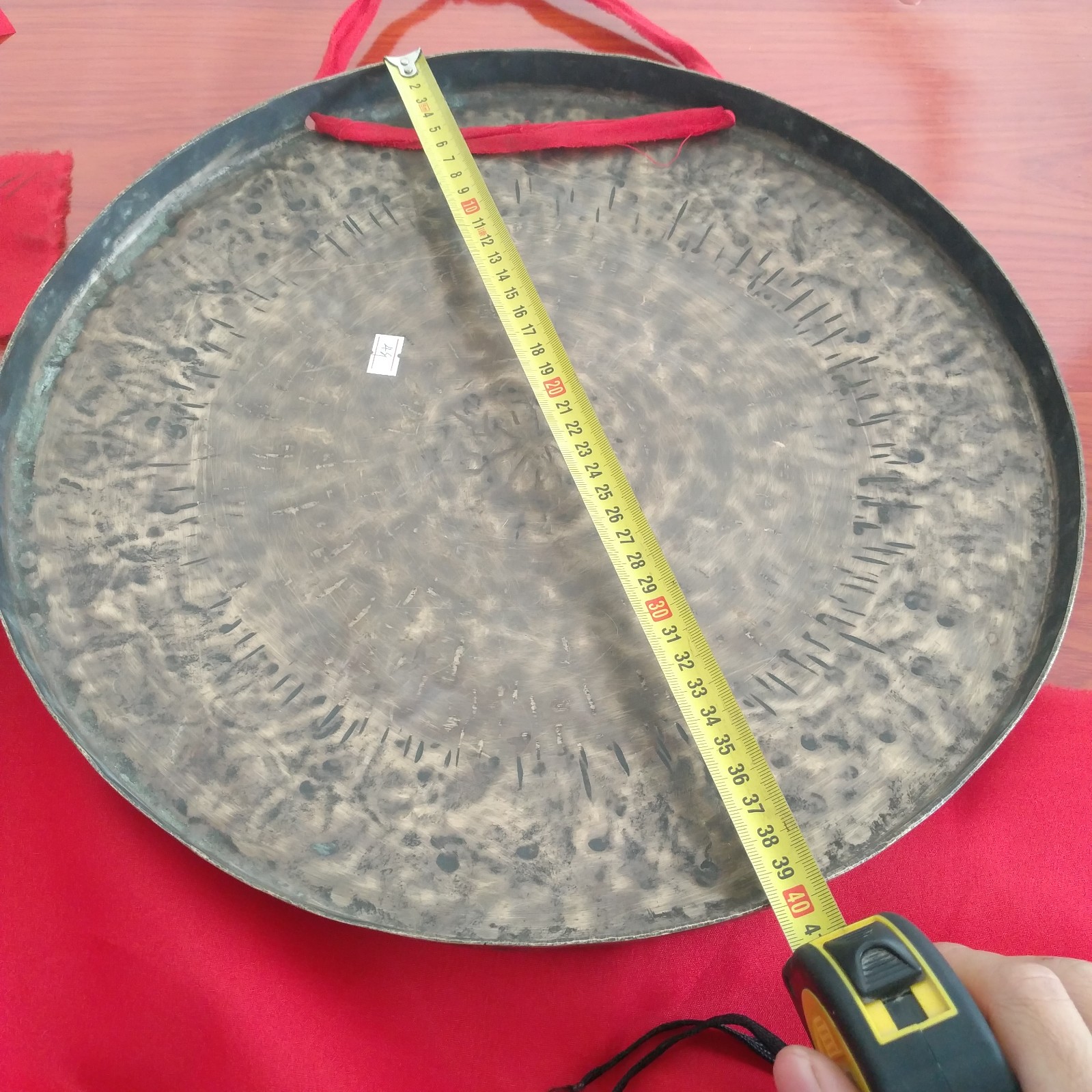 倾时3640cm开道锣纯手工抄锣河南安徽常用青铜大锣老铜锣直边凸底锣36