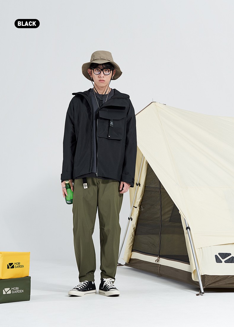 牧高笛mobigarden外套户外精致露营山系休闲男士保暖抗寒连帽夹克外套
