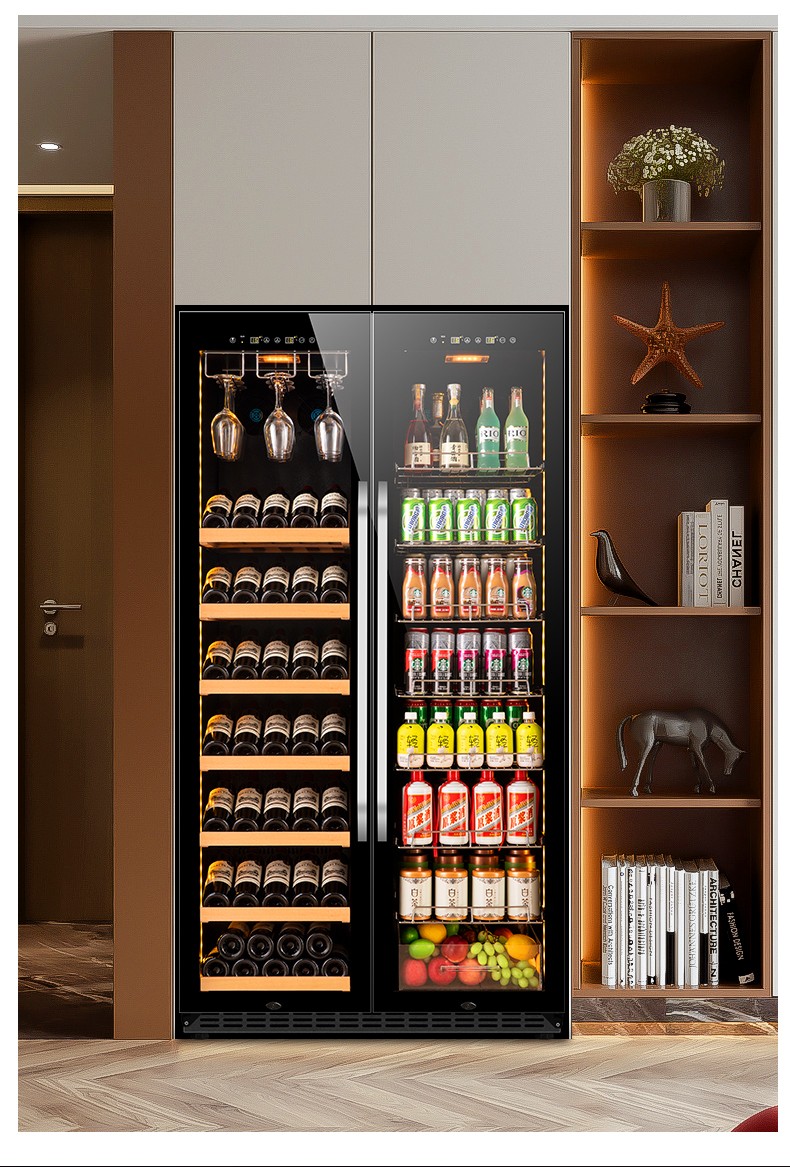 创福来超薄双门红酒柜恒温酒柜大容量家商用一体冷藏展示柜嵌入式19米