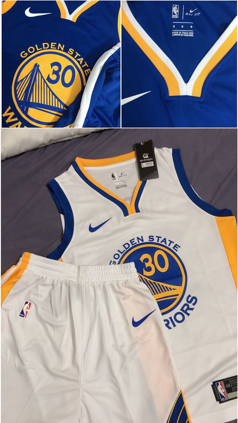 《【球迷推荐】勇士队篮球服套装库里30号35号球衣男汤普森11号学生队