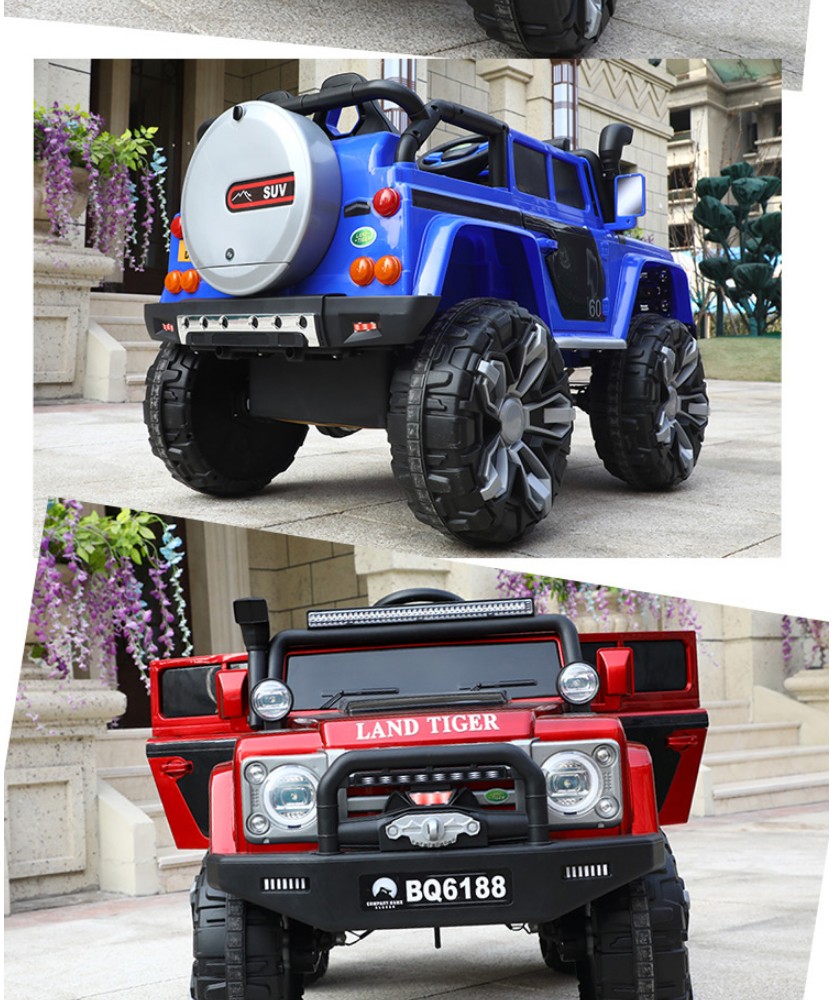 优美涵大号儿童电动车越野车可坐人遥控四驱摇摆童车男孩女孩四轮玩具