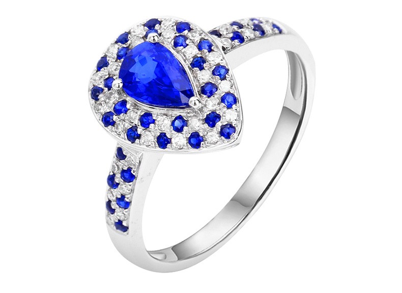 oumeylla欧蜜拉 轻奢品牌珠宝首饰18金k彩金钻戒皇家蓝蓝宝石戒指豪华