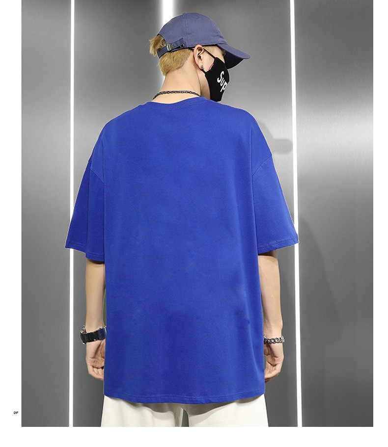 字母1986半袖落肩体恤夏季上衣宽松情侣衣服男短袖打底衫1986黑色4xl