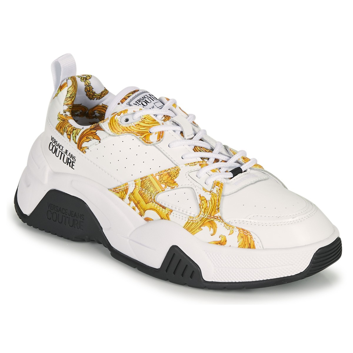 versacejeanscouture女鞋时尚休闲鞋单鞋老爹鞋白色金色春秋款e0v白色